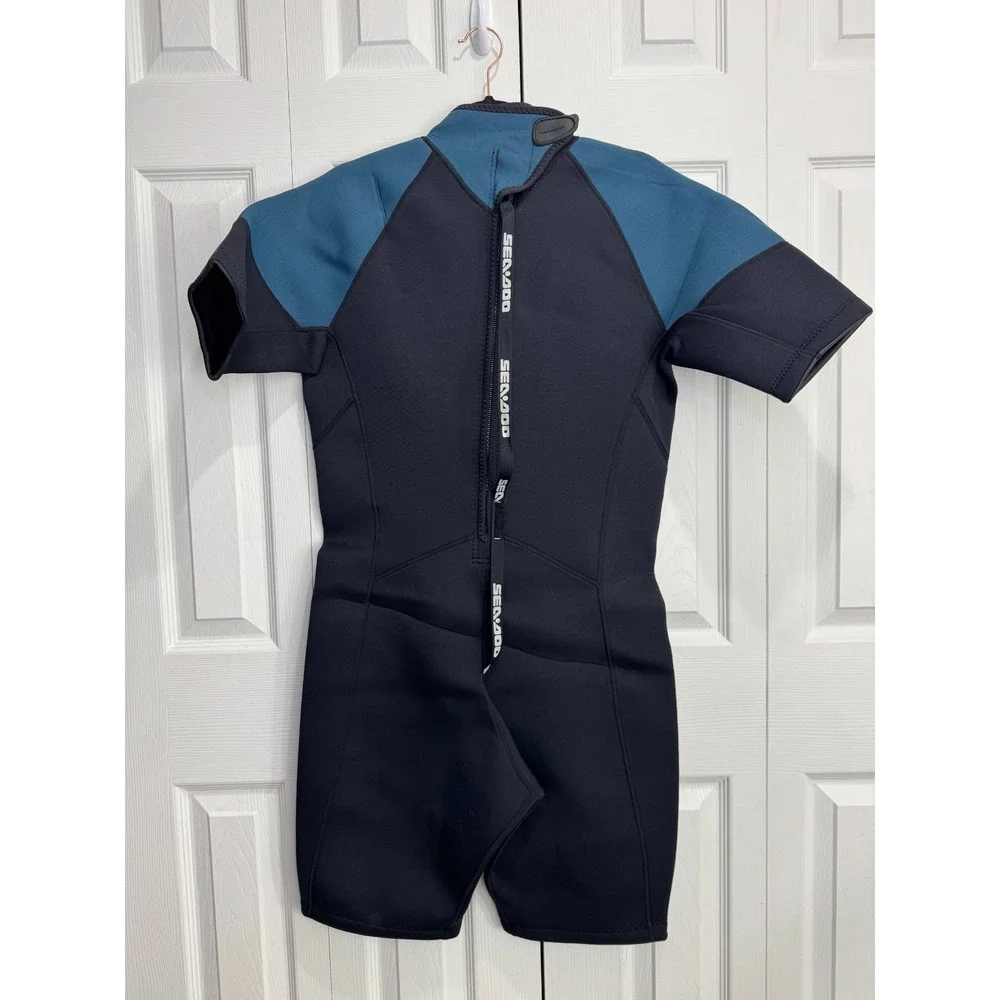NWT Sea-Doo 3 mm Escape Shorty Wetsuit Men's XL Navy Blue Long Sleeve Sports - Picture 2 of 12
